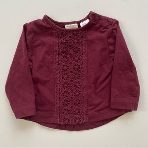Zara baby girl long sleeve shirt 6-9m